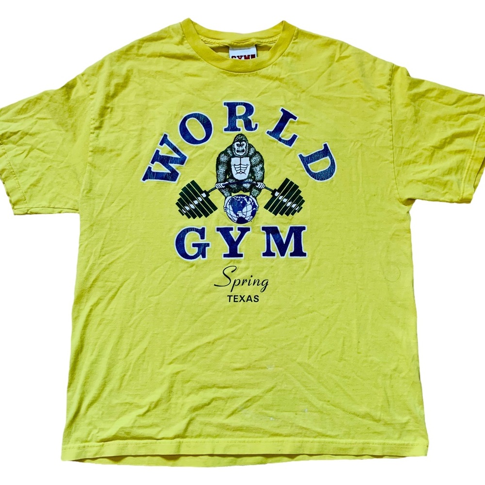 🔥RARE🔥 XL WORLD GYM VINTAGE SHIRT NOT POWERHOUSE GOLDS DARC SPORT